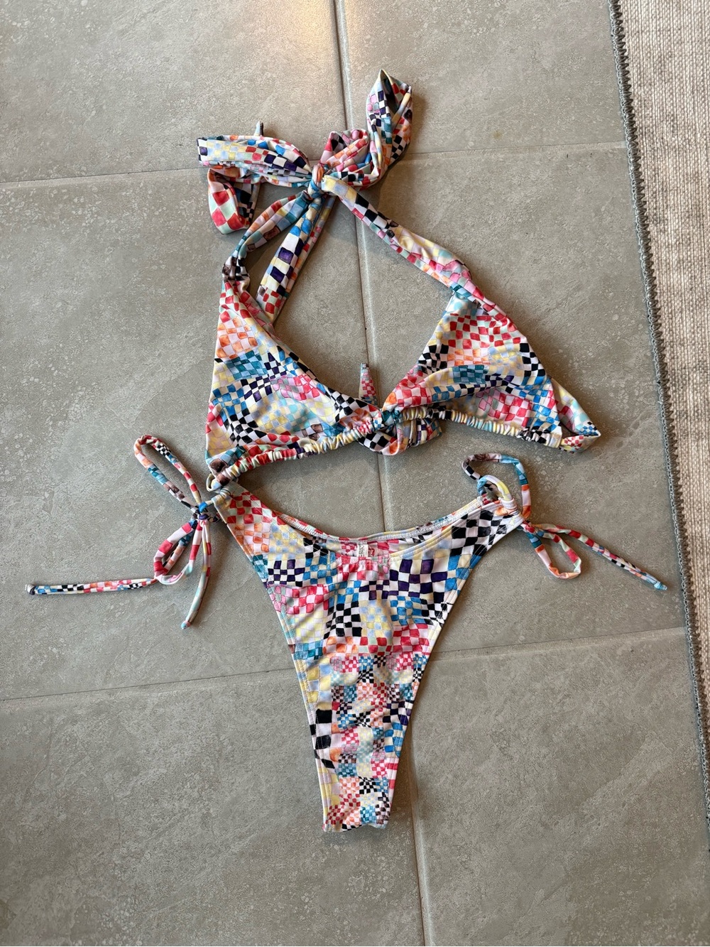 Knight swim checkered racer bathing suit